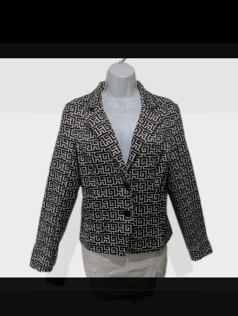 Cato Abstract Printed Jersey Knit Stretch Blazer Jacket S Corpcore Career City